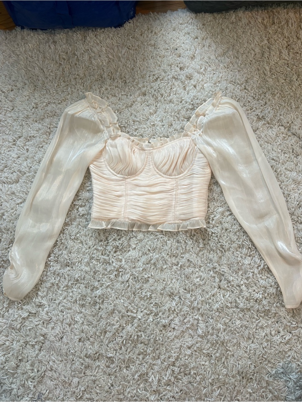 ASTR the Label Cream Long Sleeve Corset Blouse